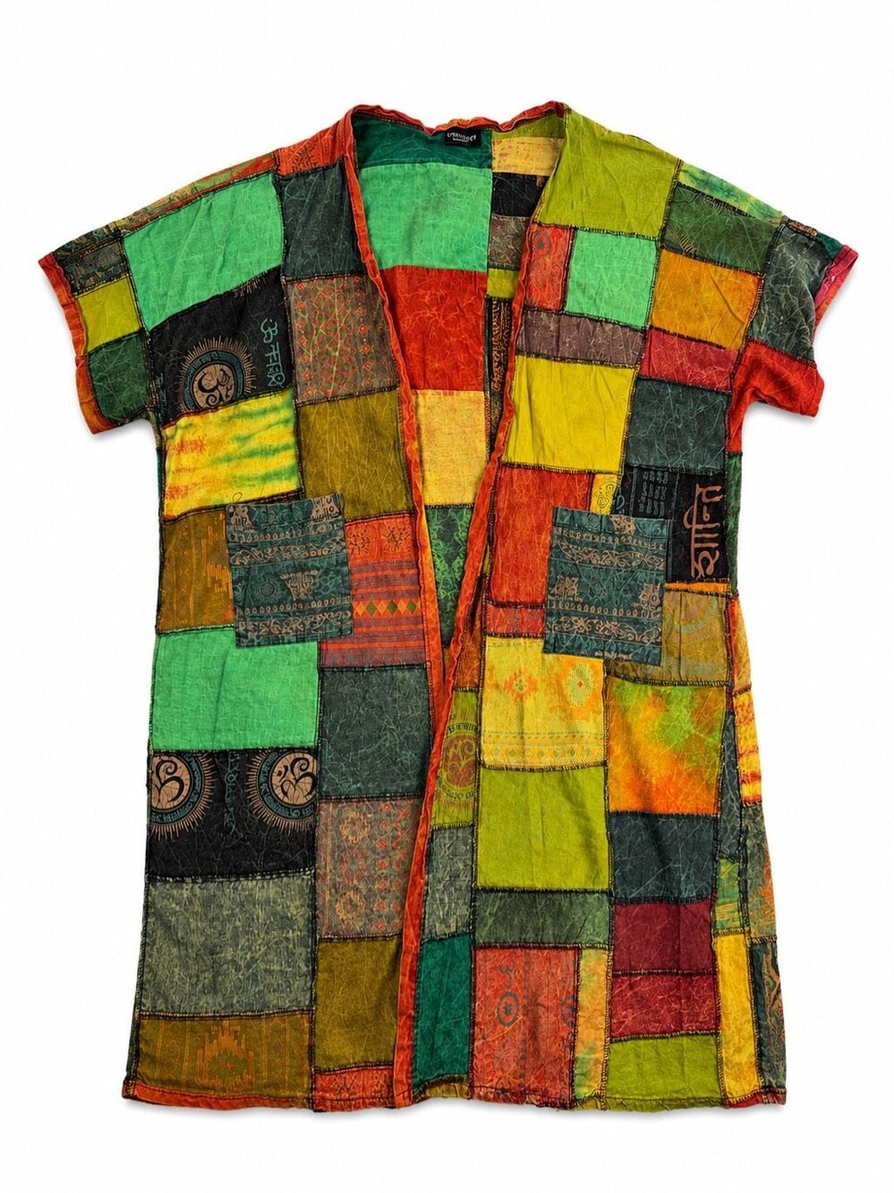Kathmandu Imports Patchwork Hippie Boho Long Kimono Duster One Size